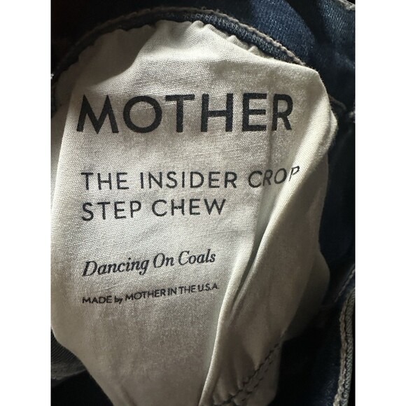 MOTHER The Insider Crop Step Chew In Dancing On Coals Jeans Size 25 - Picture 13 of 15
